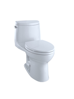 Toto TOTO Ultramax II @ 1-piece 1.28 gpf (Washlet+ enabled), ADA,  Elongated in Cotton White, with seat (12" rough-in)