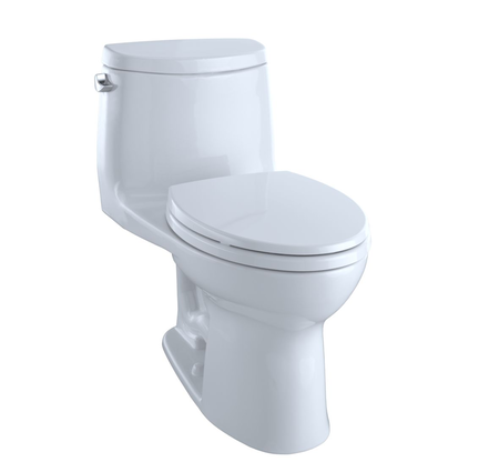 TOTO Ultramax II @ 1-piece 1.28 gpf (Washlet+ enabled), ADA,  Elongated in Cotton White, with seat (12" rough-in)