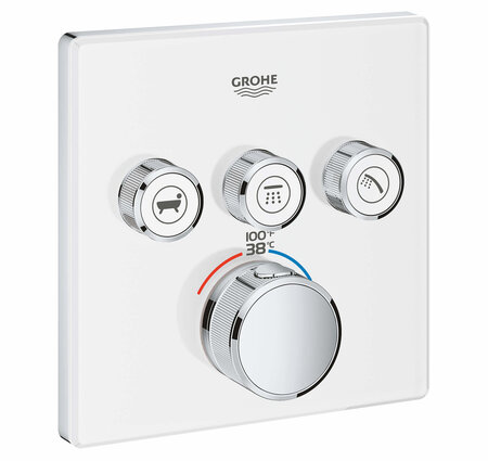 Grohe Grohtherm® Smartcontrol Triple Function Thermostatic Valve Trim- Moon White