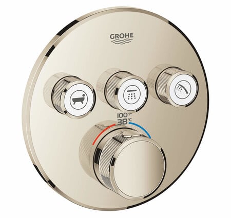 Grohe Grohtherm® Smartcontrol Triple Function Thermostatic Valve Trim Pol. Nickel