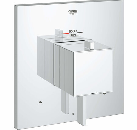 Grohe Eurocube® Dual function Thermostatic Valve Trim Chrome square style