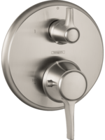 Hansgrohe Hansgrohe Ecostat Classic Thermostatic Trim With Volume Control And Diverter - Brushed Nickel