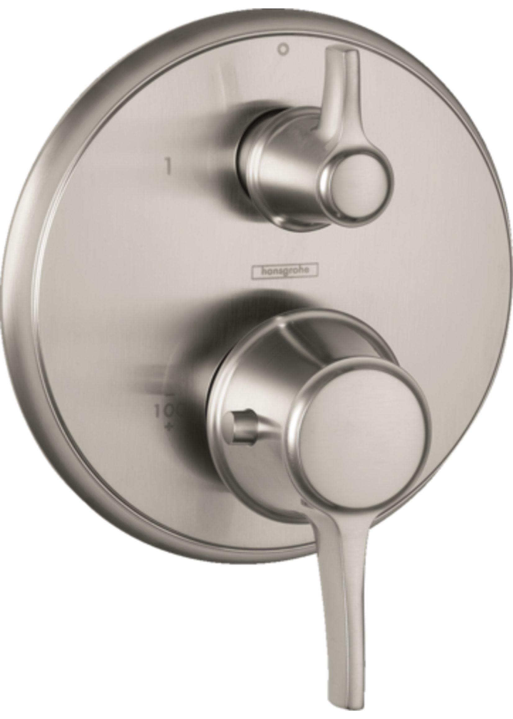 Hansgrohe Hansgrohe Ecostat Classic Thermostatic Trim With Volume Control And Diverter - Brushed Nickel