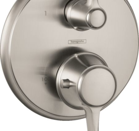 Hansgrohe Ecostat Classic Thermostatic Trim With Volume Control And Diverter - Brushed Nickel