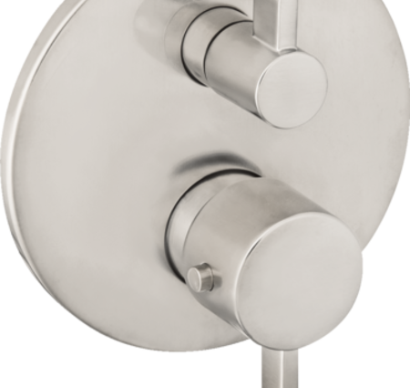 Hansgrohe Ecostat Thermostatic Trim S With Volume Control & Diverter - 2-outlets Brushed Nickel