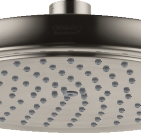 Hansgrohe Raindance Classic Showerhead 180  single function 1.75gpm flow rate  180 Brushed  Nickel