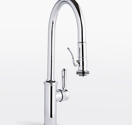 California Faucets Davoli pull down kitchen faucet High Arc Spout w/ Squeeze sprayer Custom  hdl