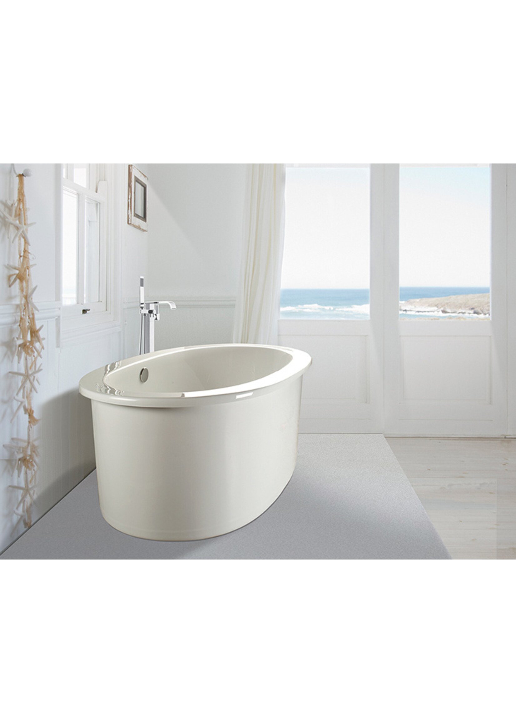 MTI Adena 7 Designer Collection Tub Acrylic 59" Freestanding Tub - White