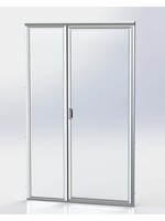 Century Bathworks Century Lucette 34-36 x 70 Hinged Single Shower Door Clear/Obscure Tempered Glass- SN