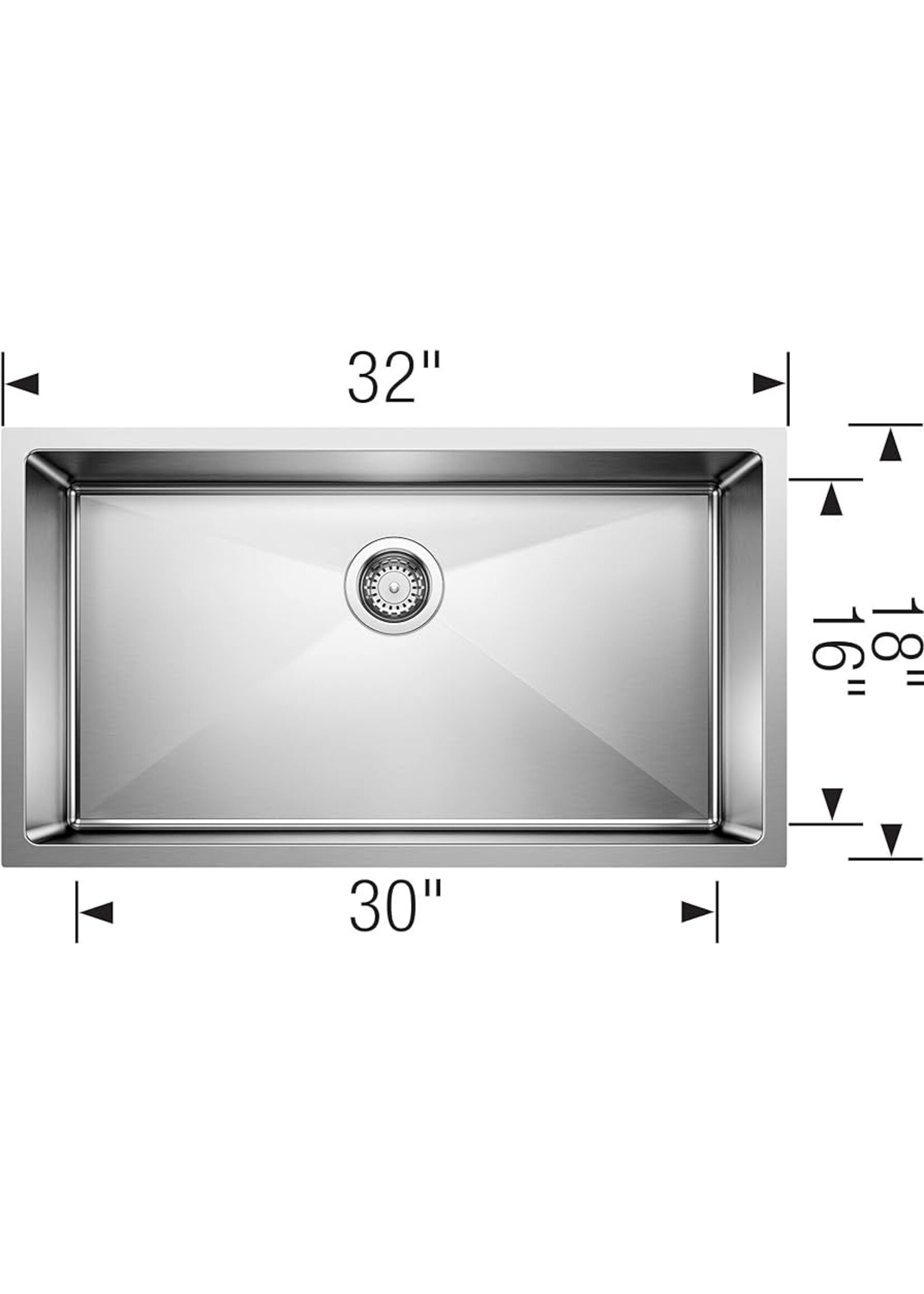 Blanco Blanco Quantrus R15 series 18 gauge stainless steel sink over all 32x18 bowl