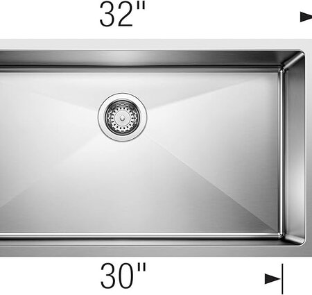 Blanco Quantrus R15 series 18 gauge stainless steel sink over all 32x18 bowl