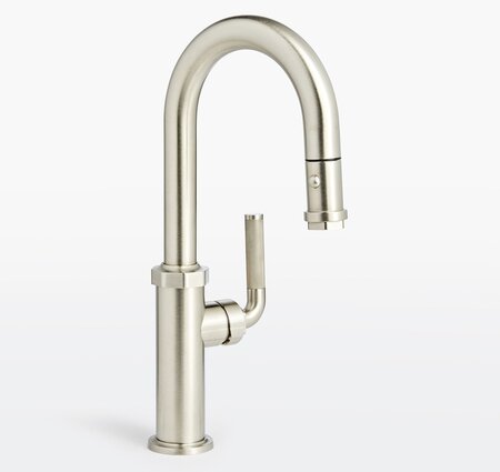 California Faucets Descanso Pull-Down Prep/Bar Faucet with Button Sprayer - Standard Finish