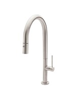California Faucets California Poetto (Series K50) Pull-Down Kitchen Faucet with Button Sprayer  - High Arc Spout in a Special Finish
