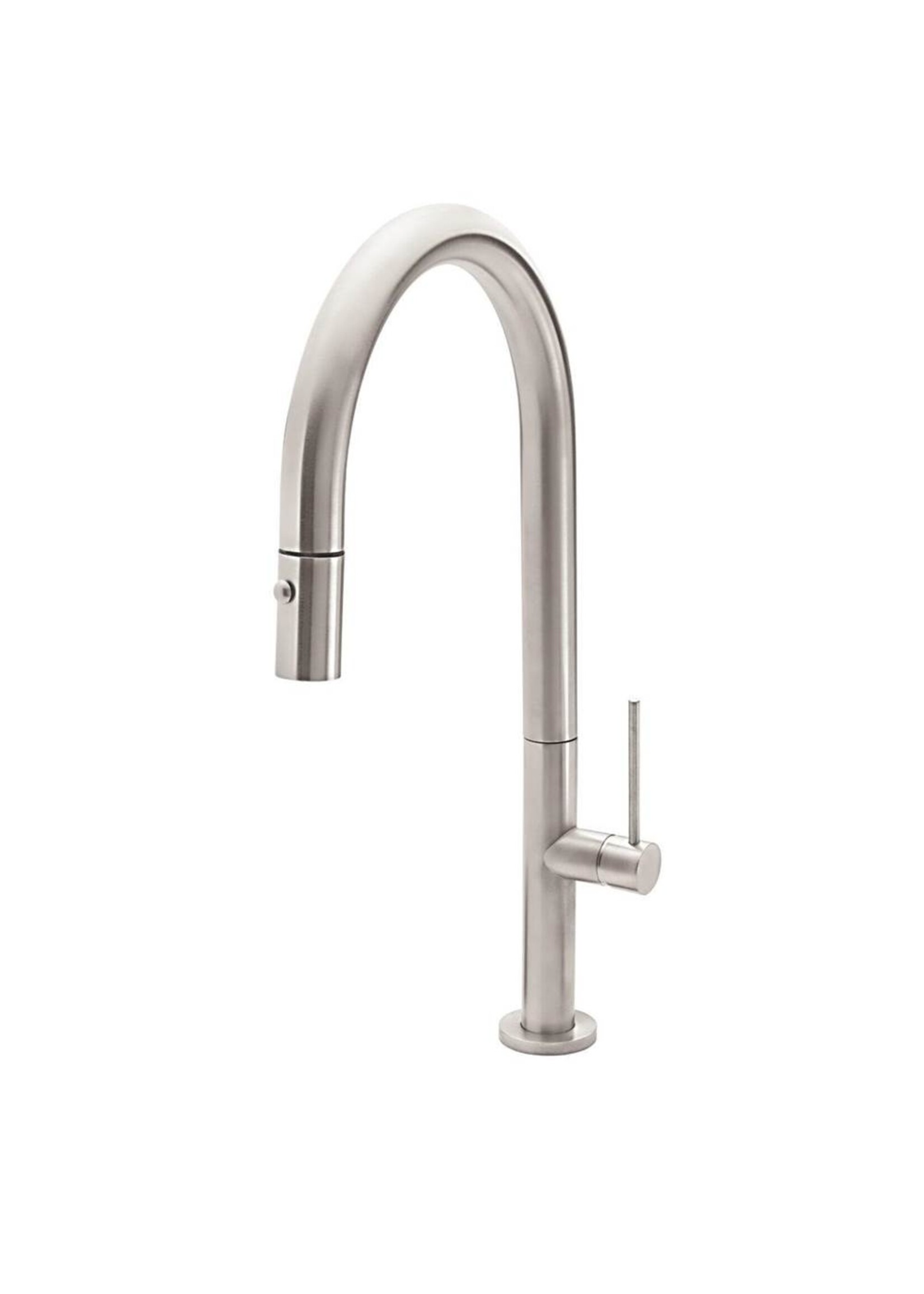 California Faucets California Poetto (Series K50) Pull-Down Kitchen Faucet with Button Sprayer  - High Arc Spout in a Special Finish
