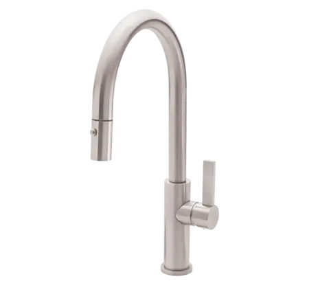 California Faucets Corsano Pull Down High Spout Button Sprayer Kitchen Faucet w/Custom HDL - Standard