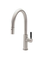 California Faucets California Faucet Corsano Low Spout Pull Down with Button Spray and Flat Blade Handle - Standard Finish
