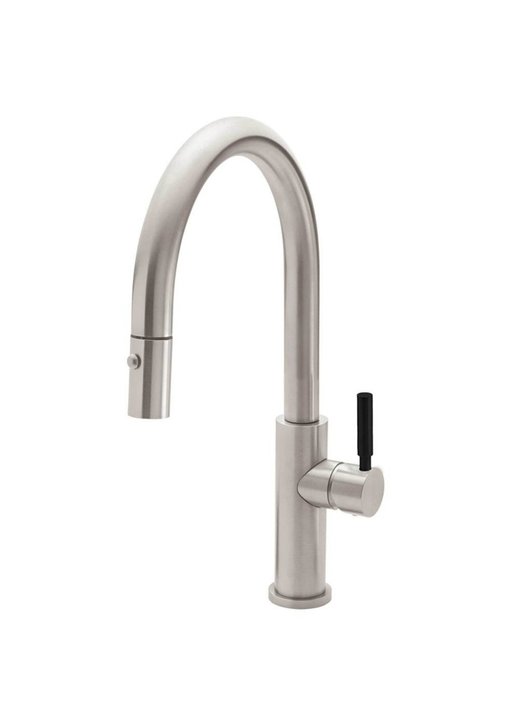 California Faucets California Faucet Corsano Low Spout Pull Down with Button Spray and Flat Blade Handle - Standard Finish