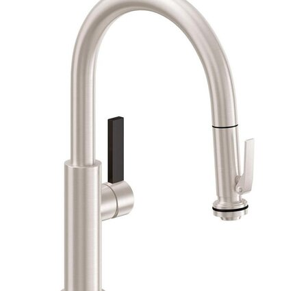 California Faucet Corsano Low Spout Pull-Down Kitchen Faucet with Squeeze Handle Sprayer -  Special Finish