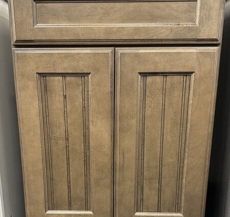 Omega Cabinetry Cottage Doorstyle + Drawer Head Maple Wood Species 24x21x34.5 Two Door Vanity - Pika Finish