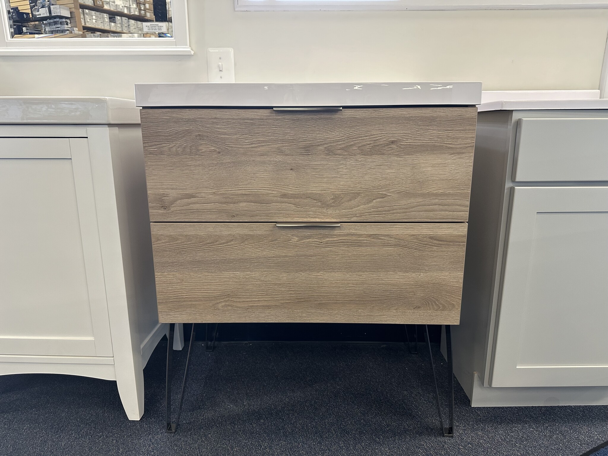 The Furniture Guild Avalon 405 Cerused Oak, 30 X 21.5 Satin Nickel 12