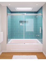 Glasscrafters Glasscrafter Acero Enclosure 60x66 Tub and Shower Door Clear 3/8 Thick Glass- Polish Stainless Steel