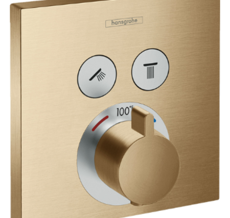 Hansgrohe ShowerSelect Thermostatic Trim for 2 Functions, Square