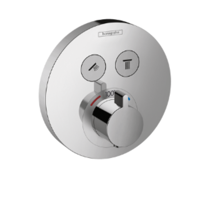 Hansgrohe ShowerSelect S Thermostatic Trim for 2 Functions, Round