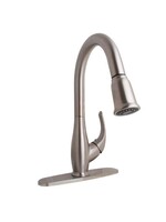 Wolverine Brass Wolverine Finale Single Handle Kitchen Faucet W/ Pull Down Spray in Brushed Nickel BN  (hot & cold water lines not included)