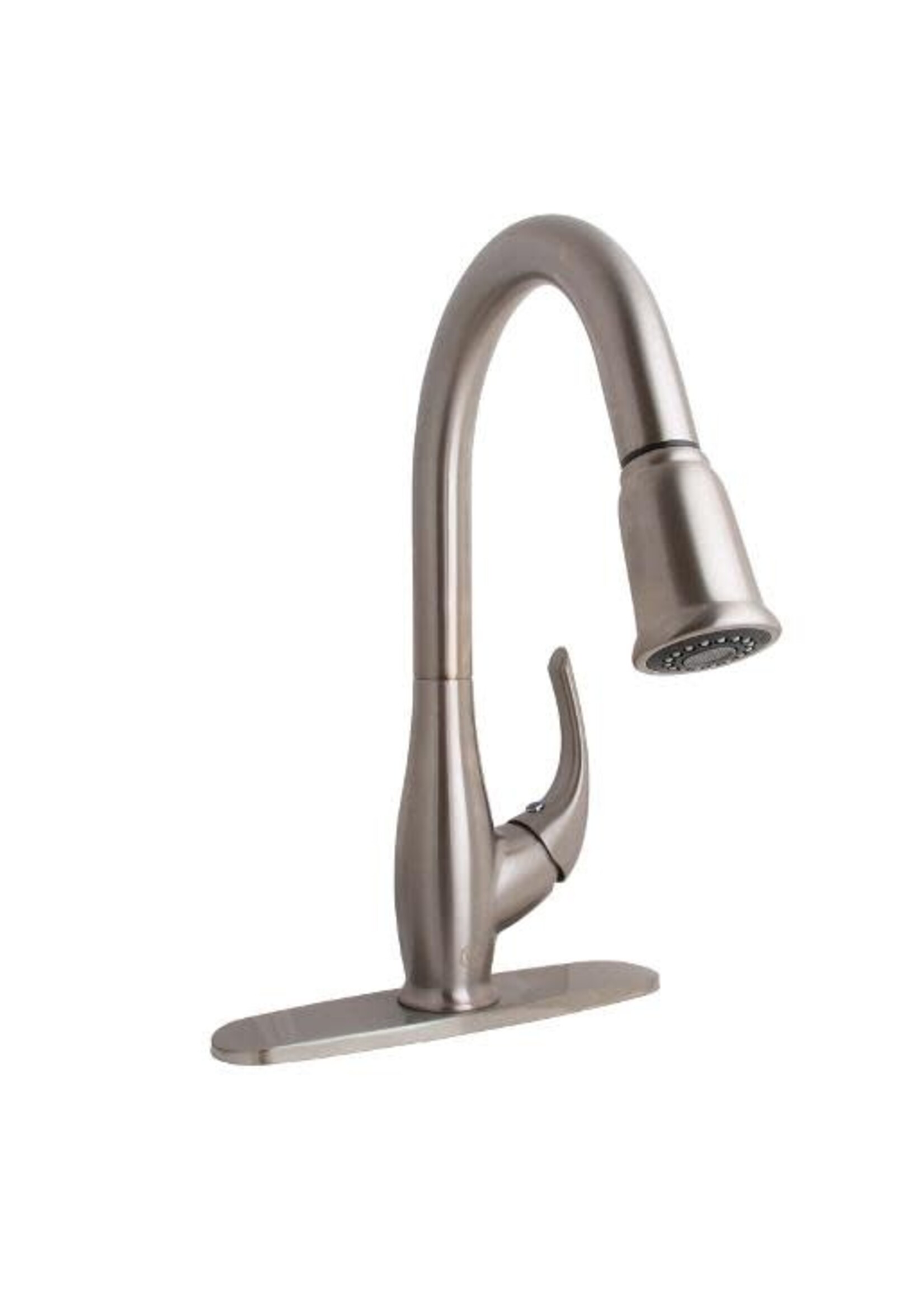 Wolverine Brass Wolverine Finale Single Handle Kitchen Faucet W/ Pull Down Spray in Brushed Nickel BN  (hot & cold water lines not included)
