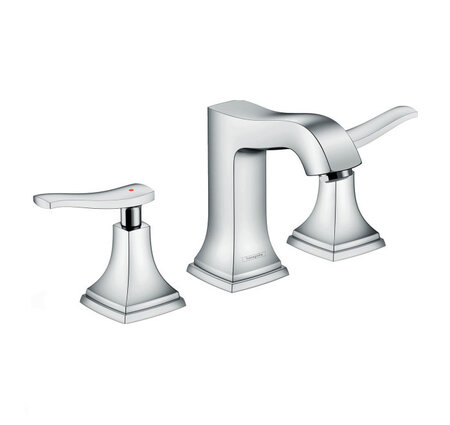 Hansgrohe Metropol Classic Widespread Faucet with Lever Handles and Pop up Drain, 1.2 GPM