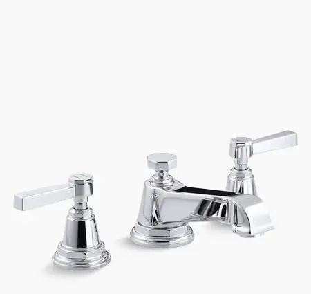 Kohler Pinstripe Widespread bathroom sink faucet with Lever handles, 1.2 gpm