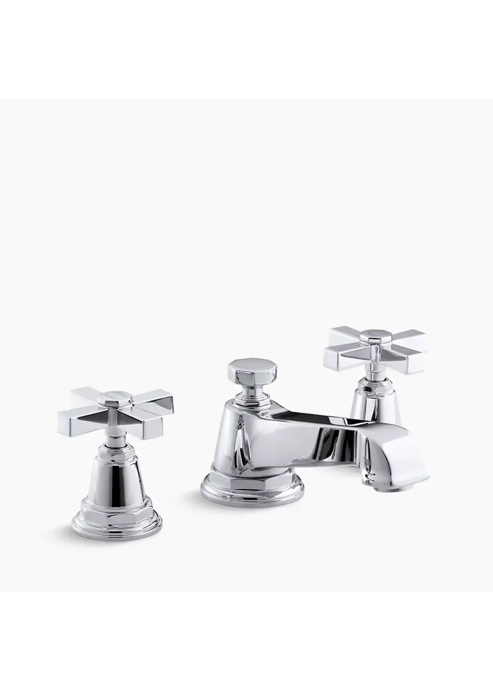 Kohler Kohler Pinstripe Pure Widespread bathroom sink faucet with Cross handles, 1.2 gpm