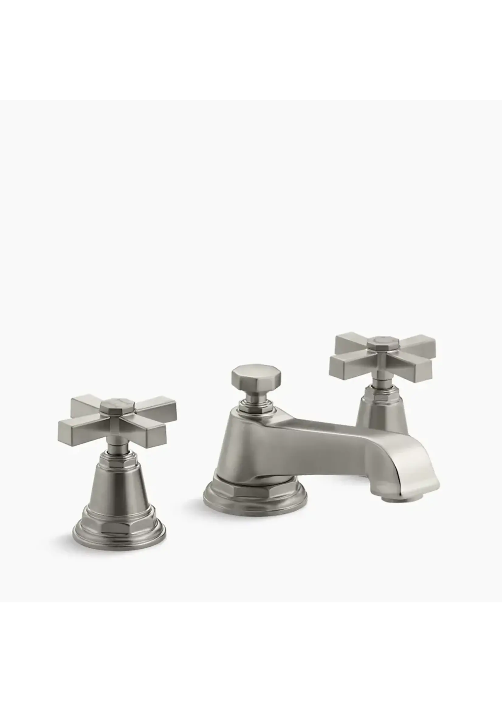 Kohler Kohler Pinstripe Pure Widespread bathroom sink faucet with Cross handles, 1.2 gpm
