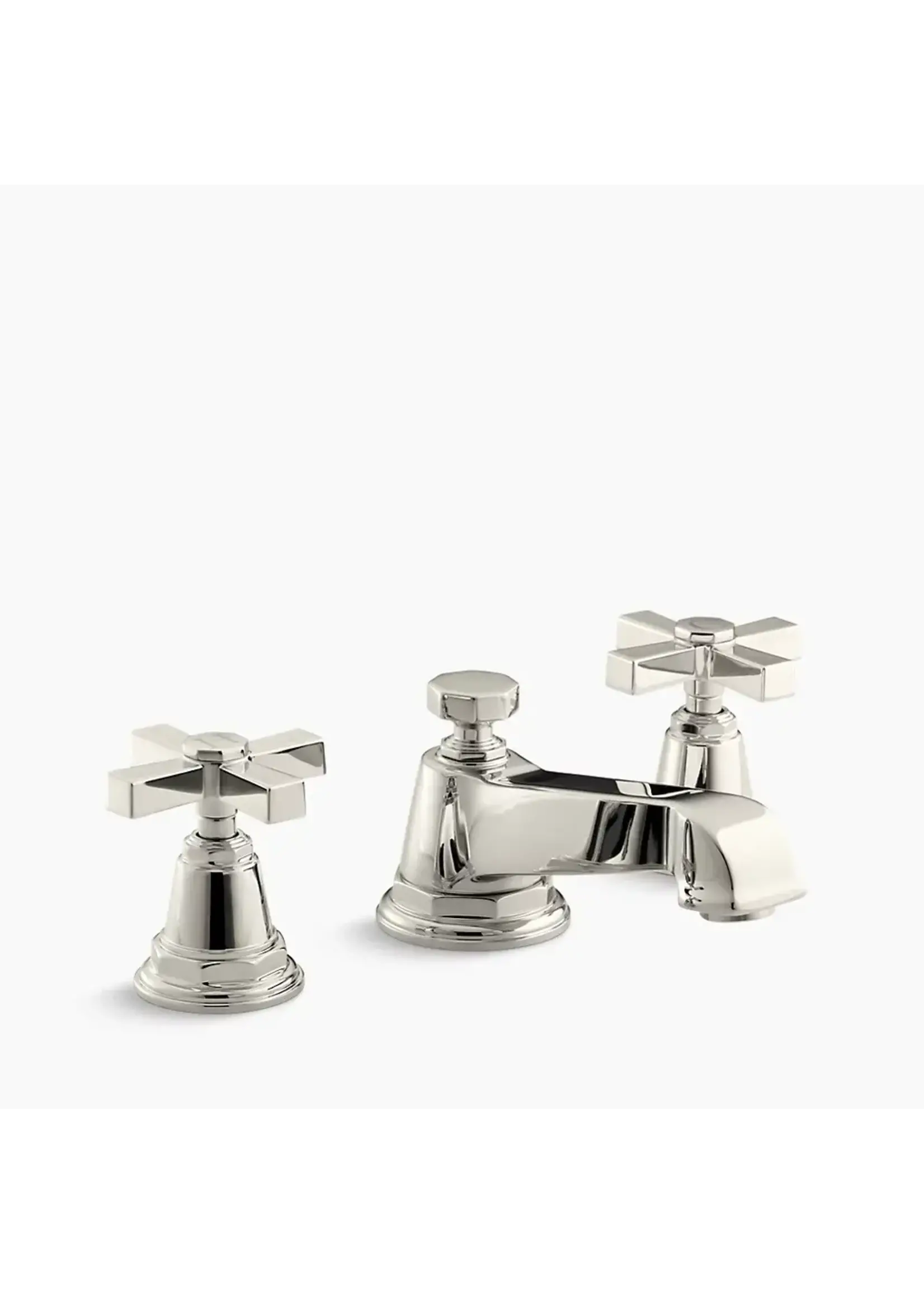 Kohler Kohler Pinstripe Pure Widespread bathroom sink faucet with Cross handles, 1.2 gpm