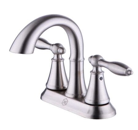 Wolverine brass Timeless Two Handle Centerset Bathroom Faucet With Pop-up, Brushed Nickel