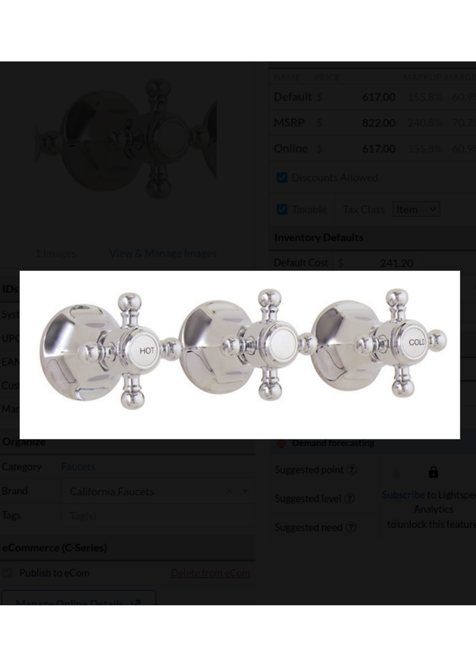California Faucets California Faucets 3 Handle Tub And Shower Trim Only - Special