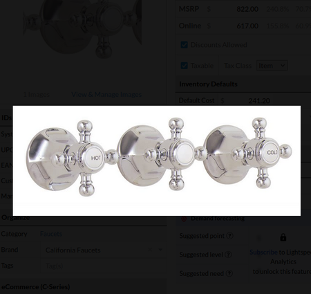 California Faucets 3 Handle Tub And Shower Trim Only - Special