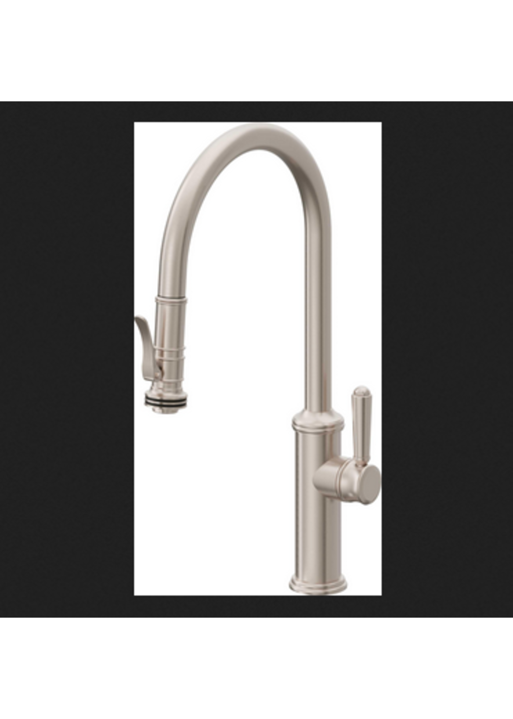 California Faucets California Faucets Davoli pull down kitchen faucet 18" High Arc Spout w/ Squeeze sprayer Custom hdl