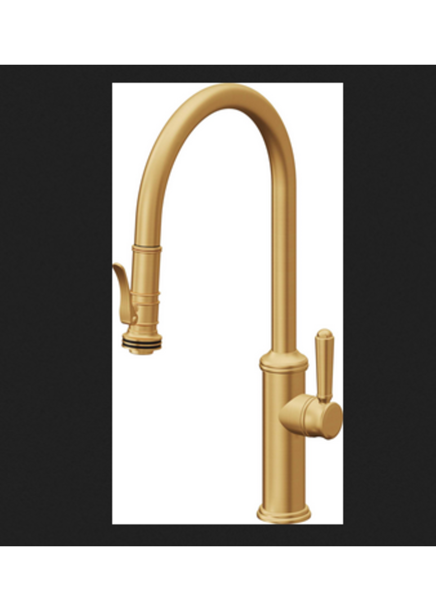California Faucets California Faucets Davoli pull down kitchen faucet 18" High Arc Spout w/ Squeeze sprayer Custom hdl