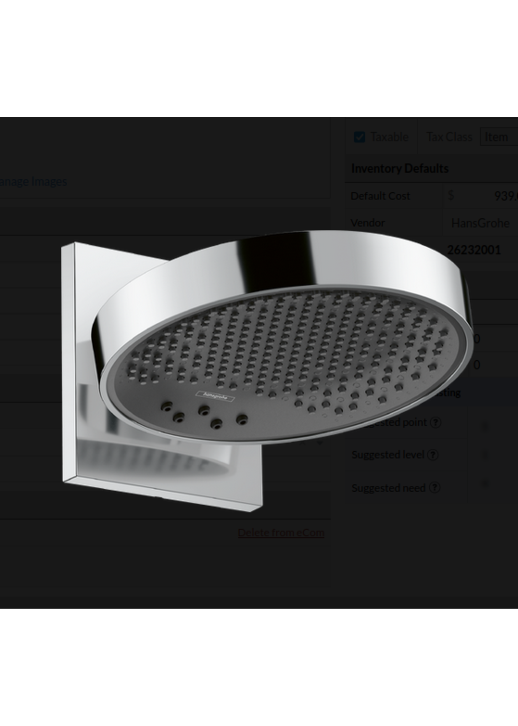 Hansgrohe Hansgrohe Rainfinity SH 250 3-Jet W/ Wall connector trim, 2.5GPM