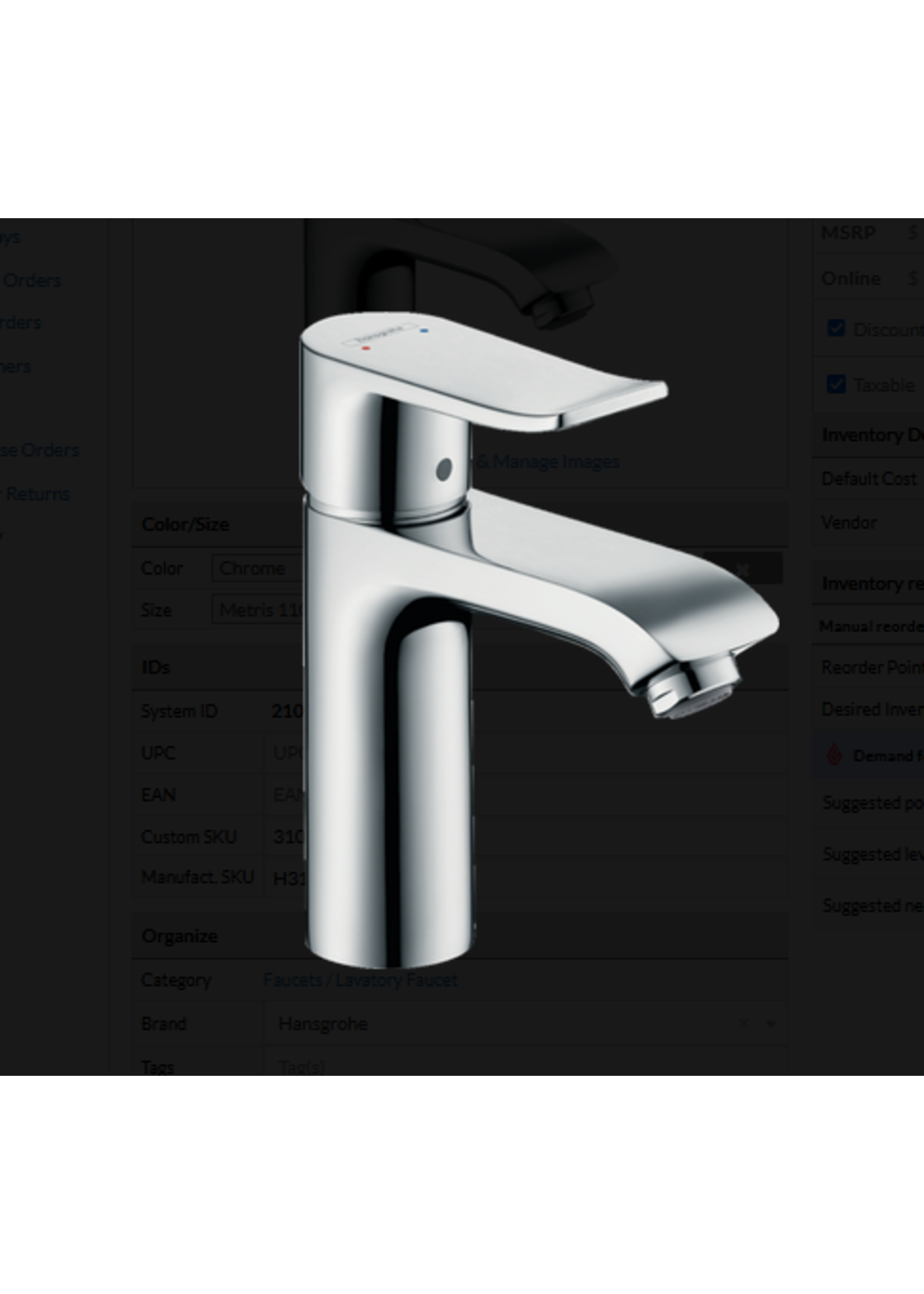 Hansgrohe Hansgrohe Metris Single Hole Faucet w/ Pop up Drain 1.2 GPM