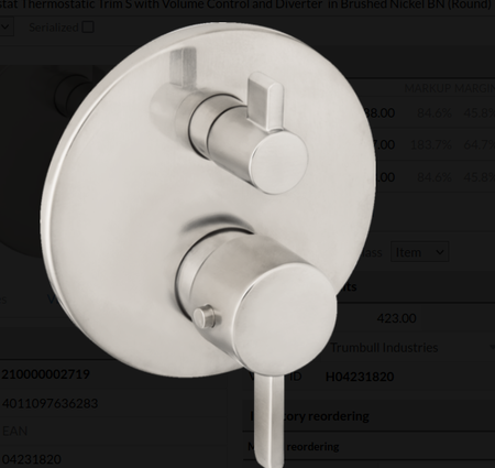 Hansgrohe Ecostat Thermostatic Trim S with Volume Control and Diverter  in Brushed Nickel BN (Round)