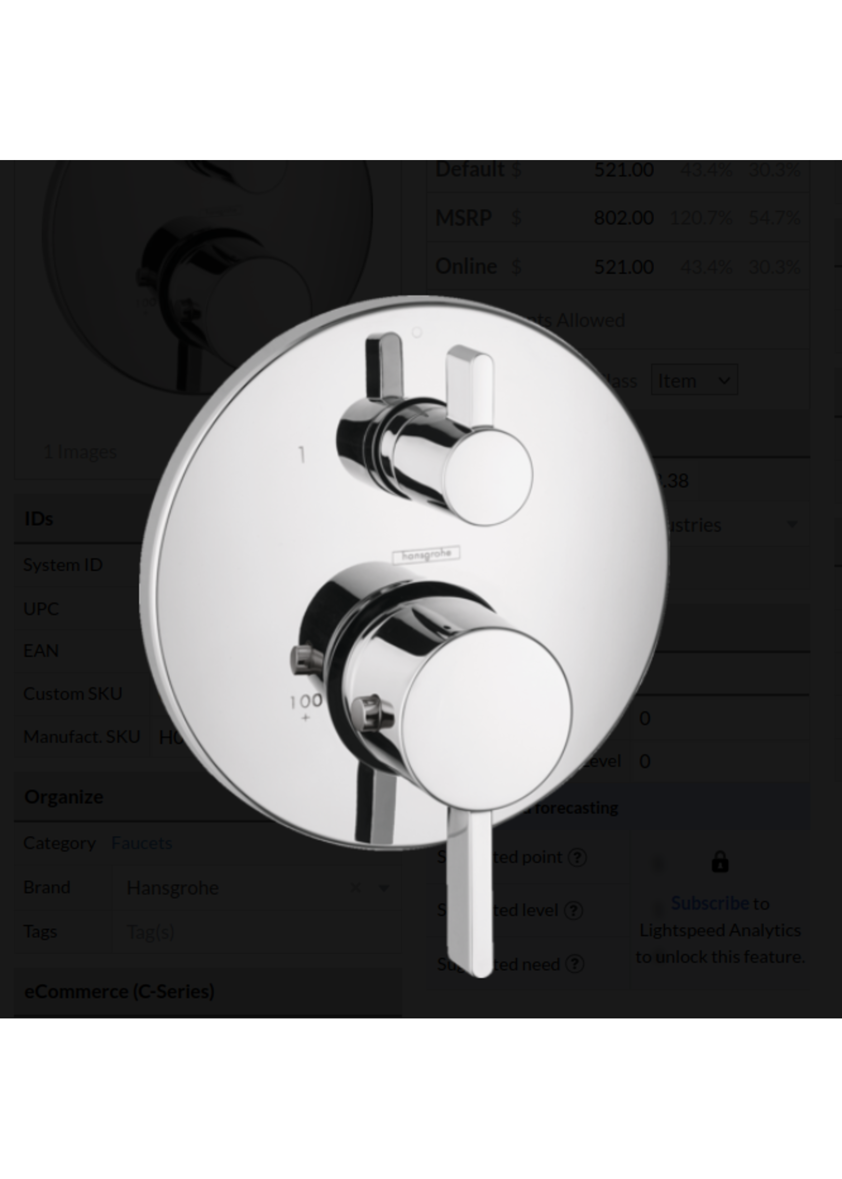 Hansgrohe Hansgrohe Ecostat Thermostatic Trim S (Round) with Volume Control & Diverter in Chrome CP