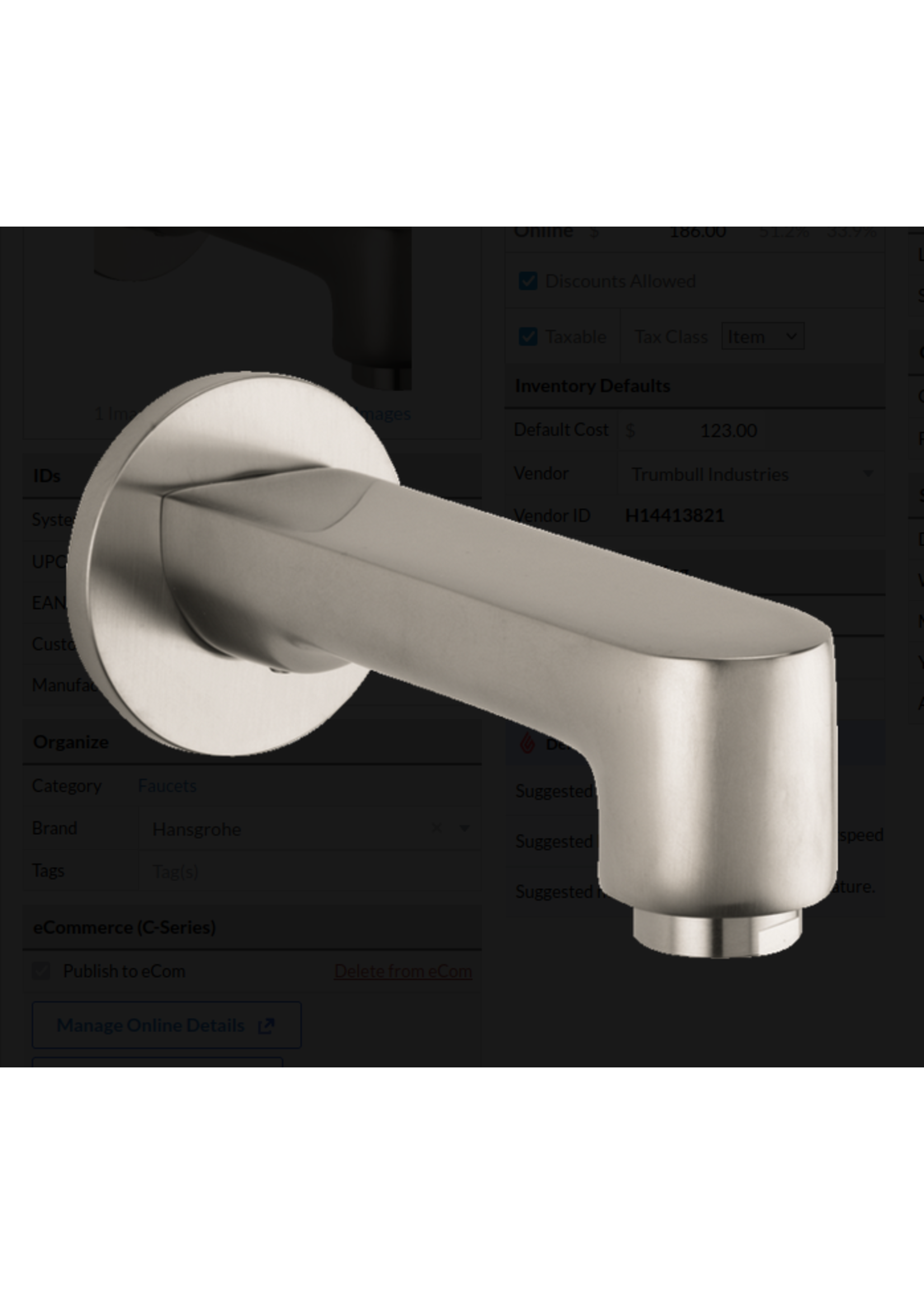 Hansgrohe Hansgrohe Metris S Tub Spout in Brushed Nickel BN