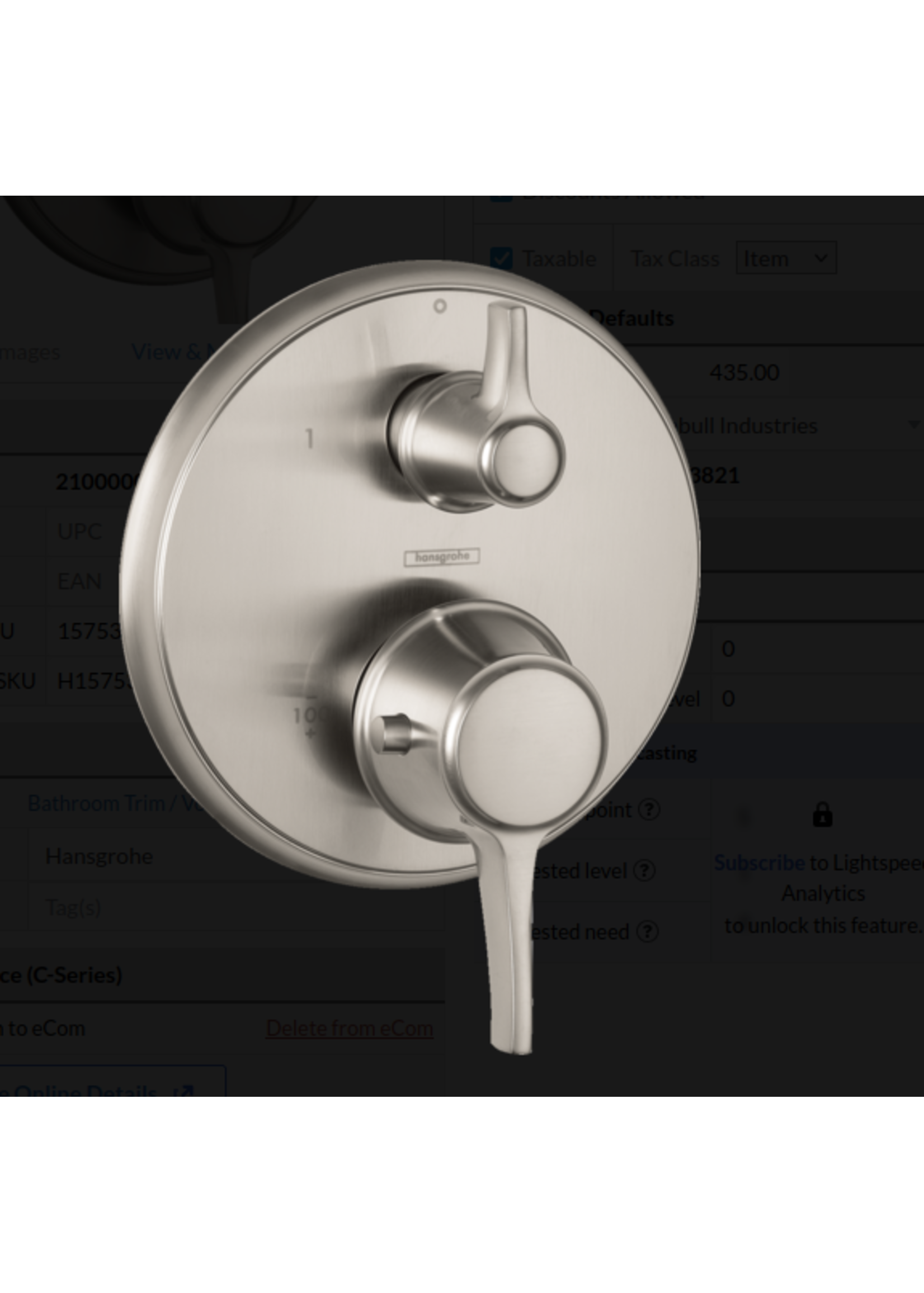 Hansgrohe Hansgrohe Ecostat Classic Thermostatic Trim with Volume Control and Diverter, Round in Brushed Nickel BN