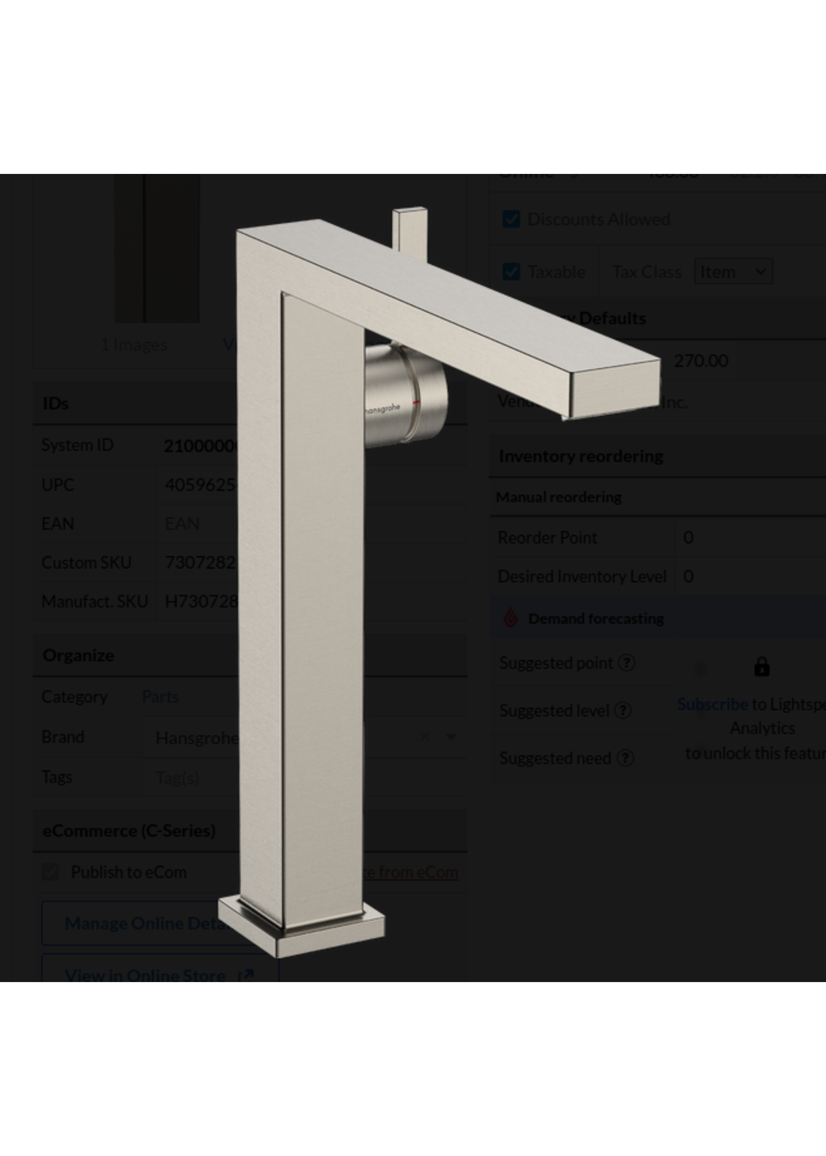 Hansgrohe Hansgrohe Tecturis E Single-Hole Fine 240, 1.2 GPM, without Pop-up Drain