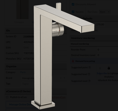 Hansgrohe Tecturis E Single-Hole Fine 240, 1.2 GPM, without Pop-up Drain