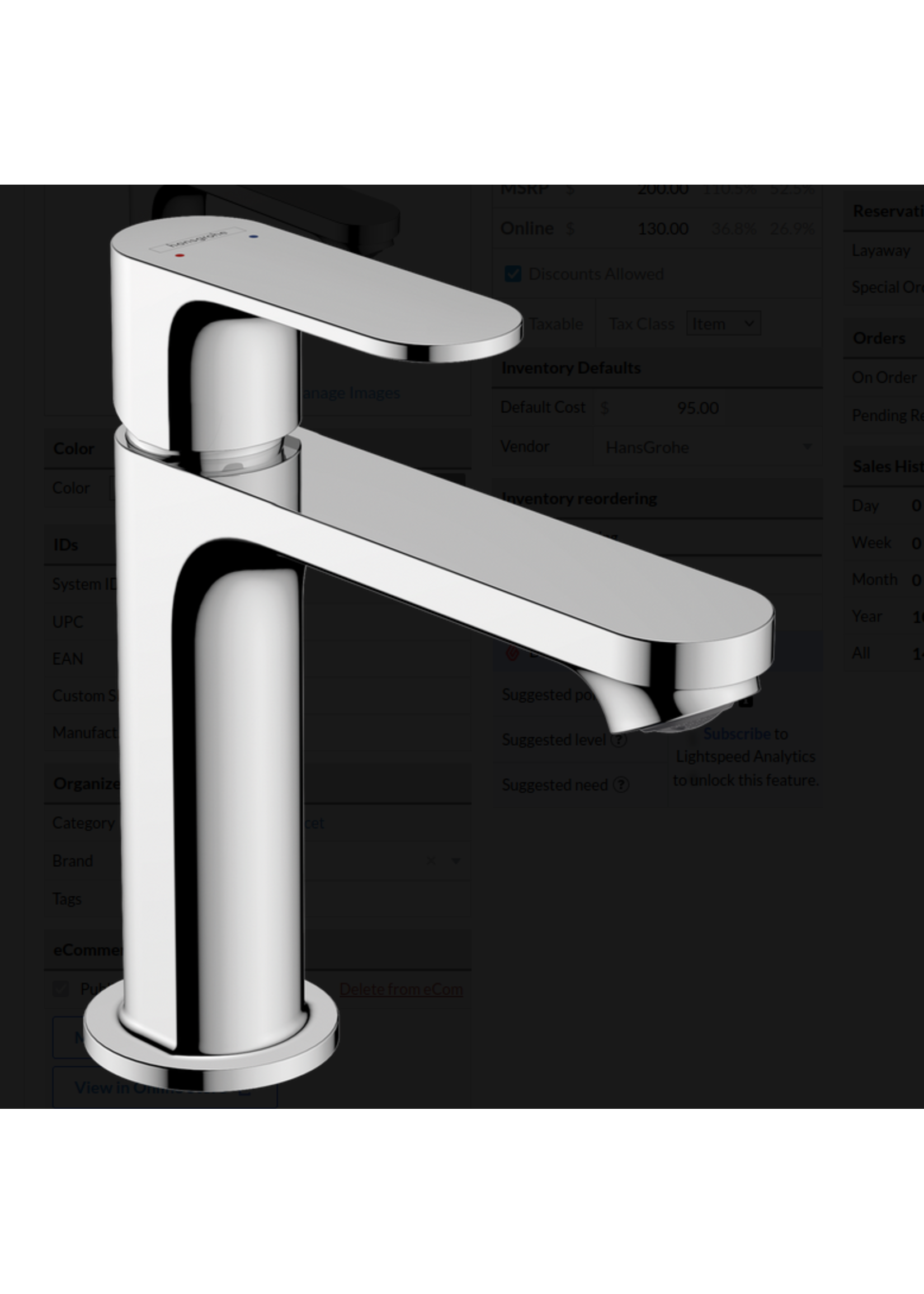 Hansgrohe Hansgrohe Rebris S Single-Hole Faucet 110 with Pop-Up Drain