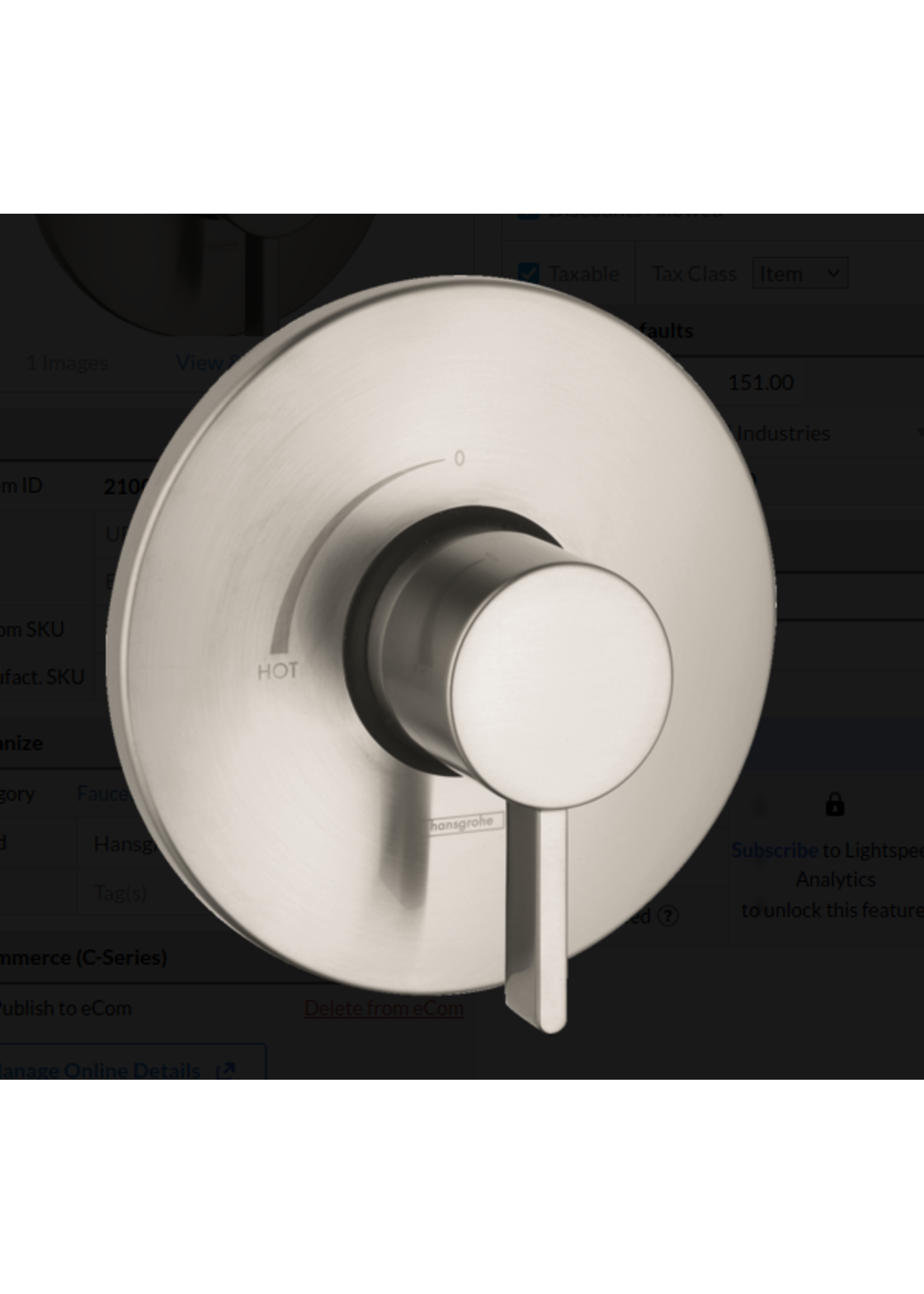 Hansgrohe Hansgrohe Ecostat Pressure Balance Trim S in Brushed Nickel  - BN (Larger Round)