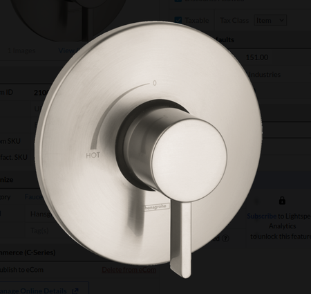 Hansgrohe Ecostat Pressure Balance Trim S in Brushed Nickel  - BN (Larger Round)